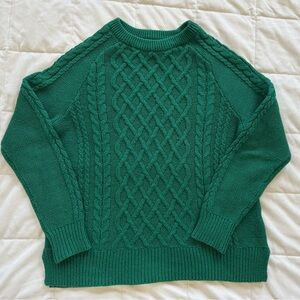 Green Cable Knit Sweater